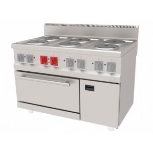 Atalay 700 Seri Kuzine Fırın 6 Yuvarlak Pleytli Dolaplı Elektrikli 120x70 Cm