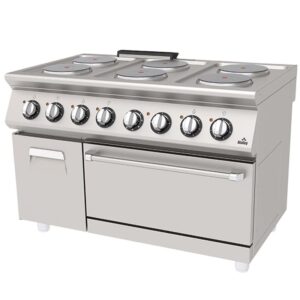 Atalay 730 Seri Kuzine Fırın 6 Yuvarlak Pleytli Dolaplı Elektrikli 120x73 Cm