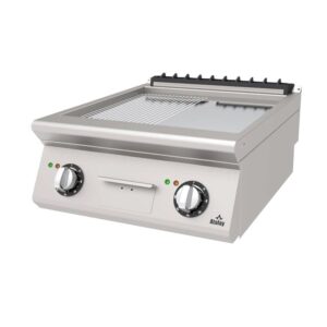 Atalay 730 Seri Yarı Nervürlü Krom Pleyt Izgara Set Üstü Elektrikli 60x73 Cm