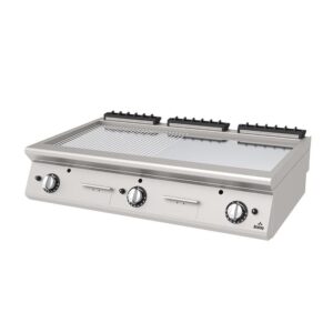 Atalay 730 Seri Yarı Nervürlü Krom Pleyt Izgara Set Üstü Gazlı 120x73 Cm