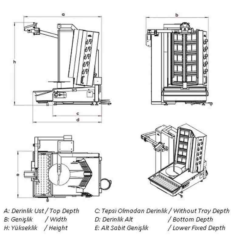 ATALAY ADR-14 E Alttan Motorlu Döner Robotu Elektrikli 14 Gözlü - Görsel 2