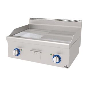 Atalay Yarı Nervürlü Krom Pleyt Izgara Set Üstü Elektrikli 80x60 Cm