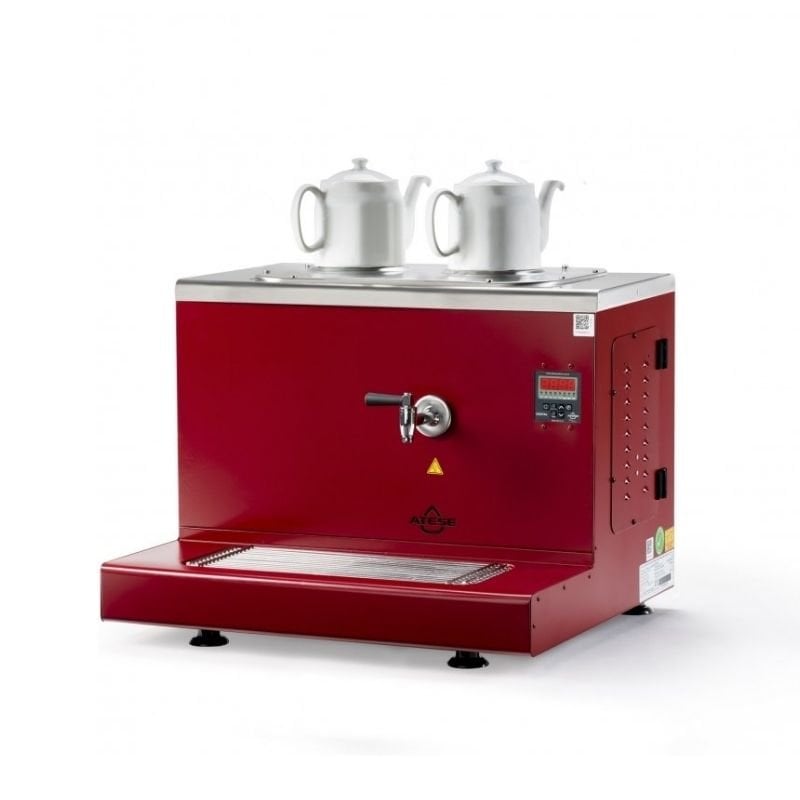Ateşe Cappadocia Dijital 2 Demlikli Çay Kazanı, 30 L, Gaz+Elektrikli, Kırmızı