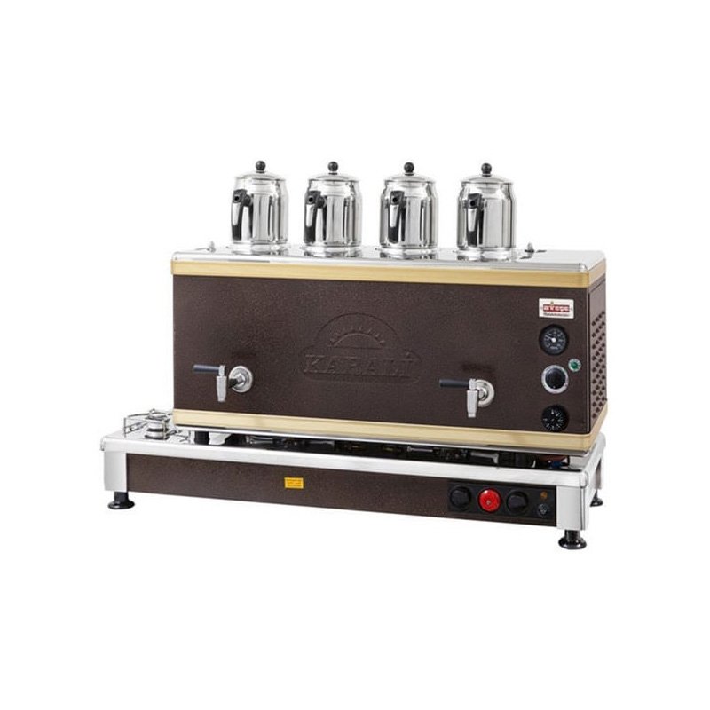 Ateşe Silver Otomatik Gazlı Elektrikli Statik 4 Demlikli Çay Kazanı, 45 Litre - Görsel 2