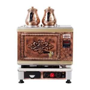 Ateşe Titanium Akıllı Dijital Gazlı Elektrikli Bakır 2 Demlikli Çay Kazanı, 24 Litre