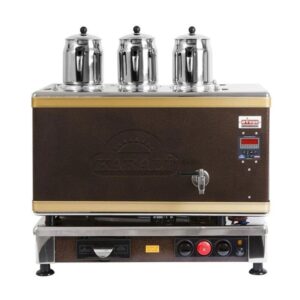 Ateşe Titanium Akıllı Dijital Gazlı Elektrikli Statik 3 Demlikli Çay Kazanı, 34 Litre