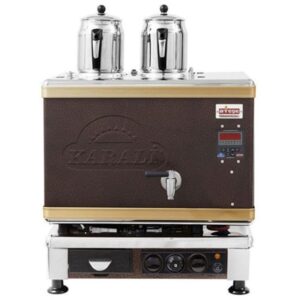 Ateşe Titanium Akıllı Dijital Gazlı Elektrikli Statik 2 Demlikli Çay Kazanı, 24 Litre