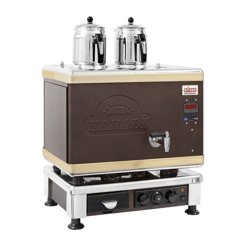 Ateşe Titanium Akıllı Dijital Gazlı Elektrikli Statik 2 Demlikli Çay Kazanı, 24 Litre - Görsel 2