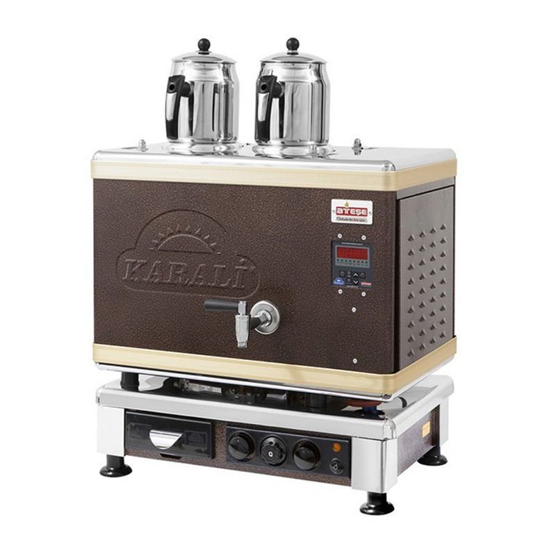 Ateşe Titanium Akıllı Dijital Gazlı Elektrikli Statik 2 Demlikli Çay Kazanı, 24 Litre - Görsel 3