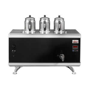 Ateşe Titanium Compact Akıllı Gazlı Elektrikli Statik 3 Demlikli Çay Kazanı, 34 Litre