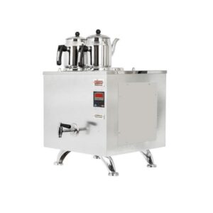 Ateşe Titanium Keyfchi Akıllı Dijital Elektrikli İnox 2 Demlikli Çay Kazanı, 30 Litre