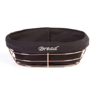Biradlı BRD-HW186-B Oval Bezli Ekmek Sepeti, 26x17 cm Bakır