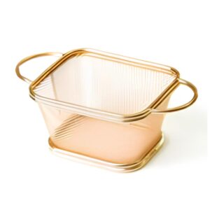 Biradlı BRD-ST05 Çift Kulplu Dikdörtgen Patates Sunum Sepeti, 10x5.5x6.5 cm, Altın