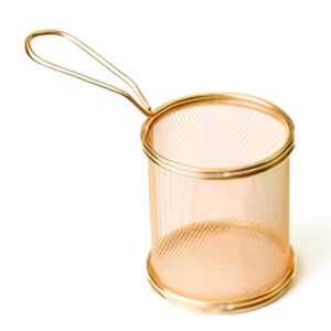 Biradlı BRD-YQ02 Yuvarlak Patates Sunum Sepeti, 9x8.5 cm, Altın