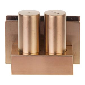 Biradlı Groovy GRV-104-P 3\'lü Peçetelikli Yuvarlak Tuzluk Takımı, Bakır