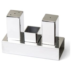 Biradlı GRV-105 Kare Parlak Tuzluk Takımı, 3\'lü