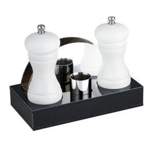 Biradlı GRV-199 Akrilik Menaj Seti, 4\'lü, 18.5x9.5x3 cm, Beyaz