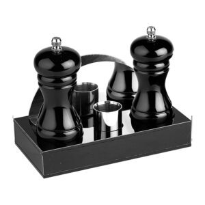 Biradlı GRV-199 Akrilik Menaj Seti, 4\'lü, 18.5x9.5x3 cm, Siyah