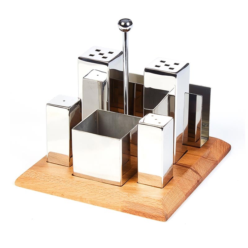 Biradlı GRV-259 Kare Tuzluk ve Baharatlık Takımı, 6\'lı