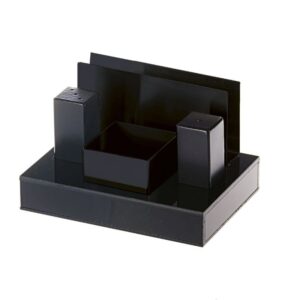 Biradlı GRV-67 Pleksi Standlı Kare Tuzluk Takımı, 4\'lü