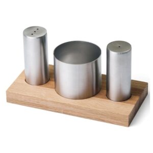 Biradlı GRV-88 Ahşap Standlı Tuzluk Şekerlik Takımı, 3\'lü