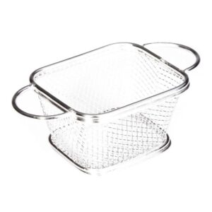 Biradlı ST-05 Çift Kulplu Dikdörtgen Patates Sunum Sepeti, 10x8.5x6.5 cm