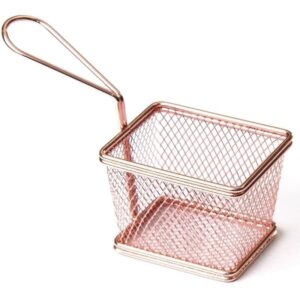 Biradlı YQ-03 Kare Patates Sunum Sepeti, 10x7.5x7.5 cm, Bakır