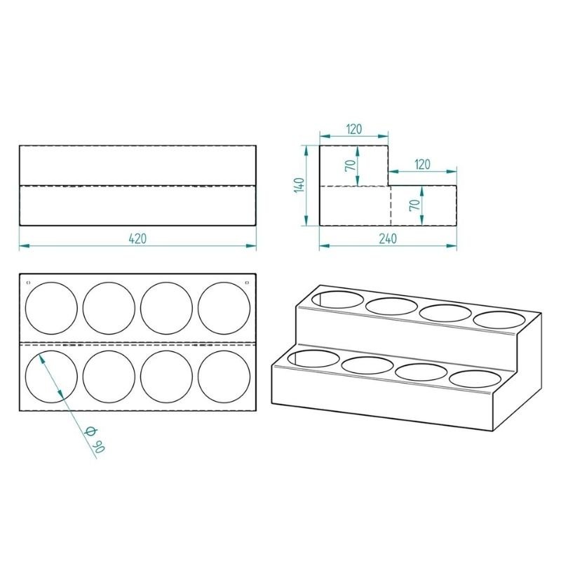 Decorelax 8 Bölmeli 2 Katlı Şurup ve Sos Standı Siyah - Görsel 3