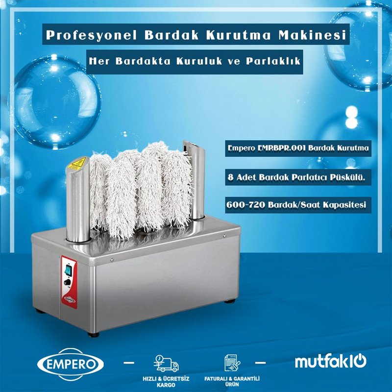 Empero EMP.BPR.001 Bardak Kurutma Makinesi 600-720 Bardak/Saat - Görsel 2
