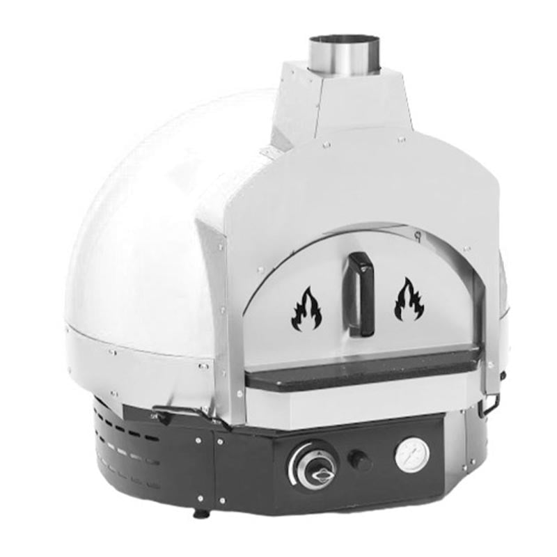 Empero EMP.SPO.H-60-W Ev Tipi Taş Tabanlı Pizza Fırını Gazlı Beyaz Ø 60 Cm - Görsel 2