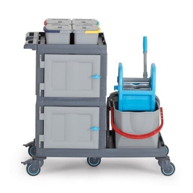 Fantom Procart 1333 Dolaplı Hastane Temizlik Arabası, Pres Kovalı - Görsel 3