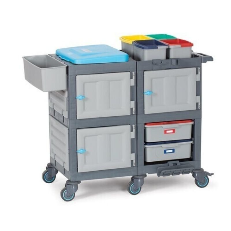 Fantom Procart 1354 Mop Fileli Hastane Temizlik Arabası, Çekmeceli - Görsel 2