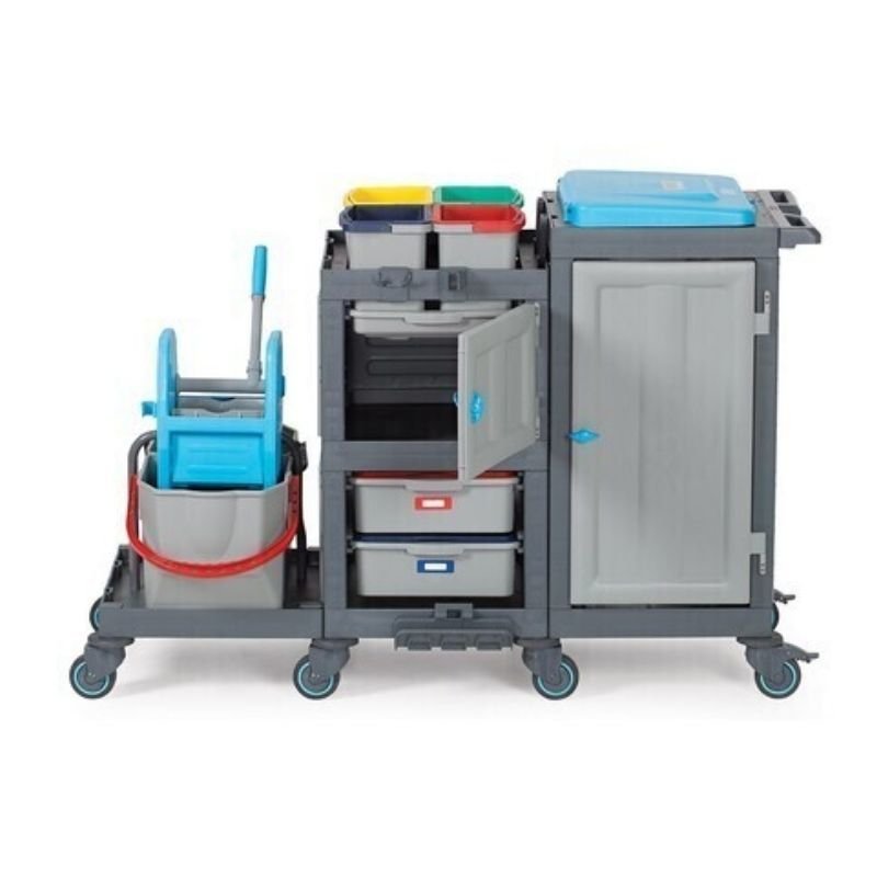 Fantom Procart 1363 Pres Kovalı Hastane Temizlik Arabası, 2 Çöp Bölmeli - Görsel 3