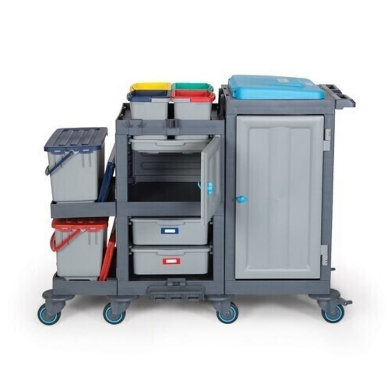 Fantom Procart 1365 Kova Takımlı Hastane Temizlik Arabası, 4 Çöp Bölmeli - Görsel 3