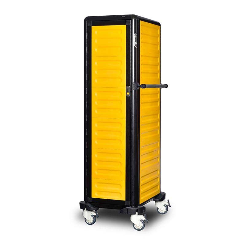 Gastrolley 150 Tekli Servis Tepsi Arabası, 2 Yanı ve Arkası Kapalı, Kapılı, 57x75x174 cm - Görsel 2