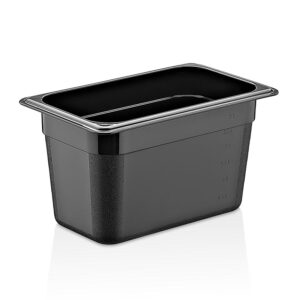 GastroPlast GN1/4-150 mm Polipropilen Gastronorm Küvet Siyah