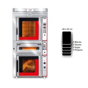 Gmg GALA 5 + KP6 40x60 5 Tepsi Patisserie Fırını, 1 Kat Taş Tabanlı Fırın, Mayalandırma Kabini