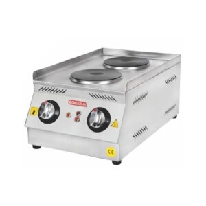 Görkem 2 Yuvarlak Pleytli Ocak Set Üstü Elektrikli 37x58 Cm