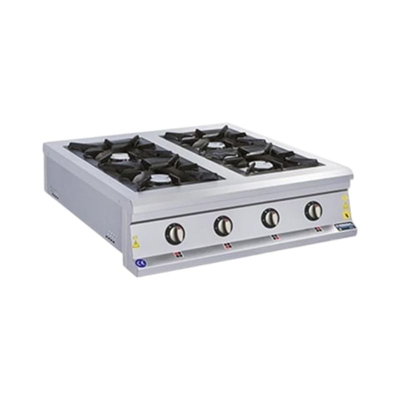 Görkem 4 Gözlü Profesyonel Ocak Set Üstü Gazlı 80x80 Cm