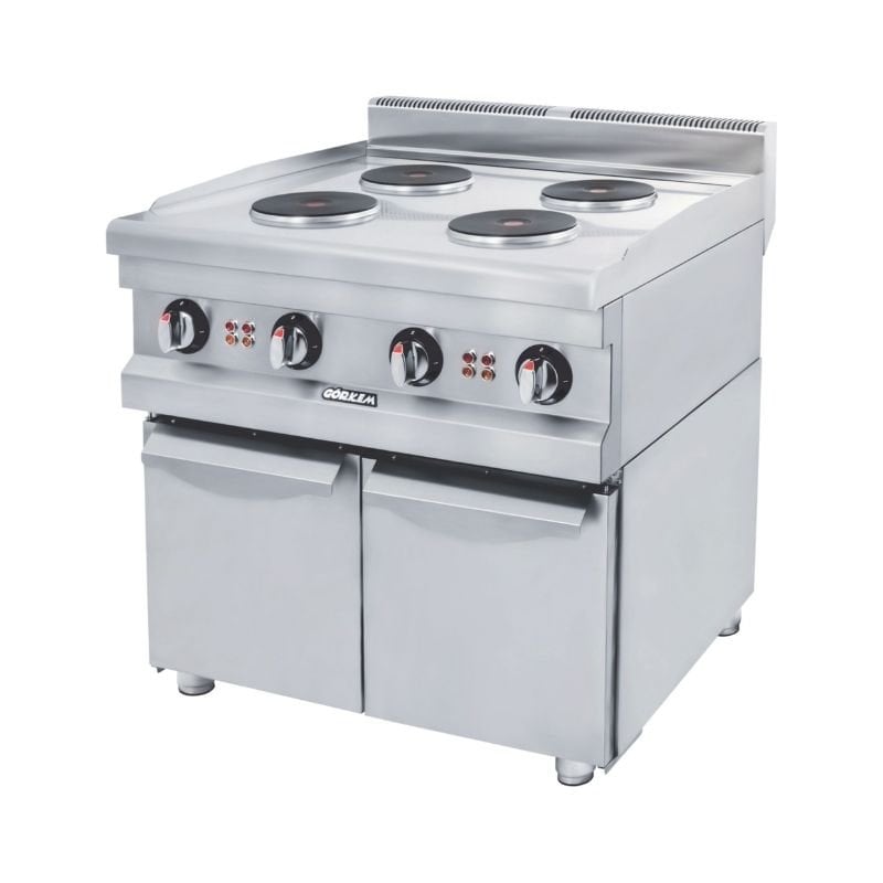 Görkem 700 Seri 4 Yuvarlak Pleytli Ocak Dolaplı Elektrikli 80x71 Cm