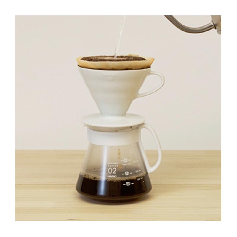 Hario V60 02 Seramik Kahve Demleme Seti, Beyaz - Görsel 2