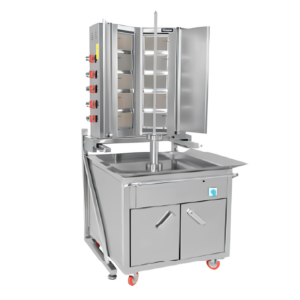 Himaksan 4+4 Radyanlı Alttan Motorlu Arabalı Döner Ocağı, Doğalgazlı, V model HMK-AMDNG 8