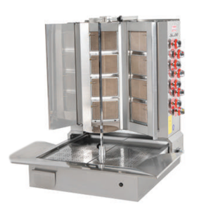 Himaksan 4+4 Radyanlı Alttan Motorlu Döner Ocağı, Doğalgazlı, V Model HMK-AMDNG V 4+4