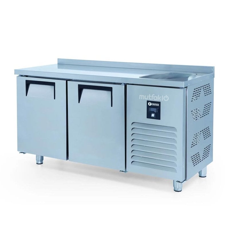 İceinox CTS 275 S CR Tezgah Tip 2 Kapılı Evyeli Buzdolabı 275 L 430 K 150x60x85 Cm