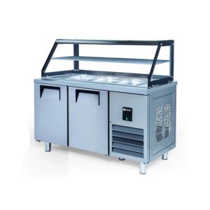 İceinox STS G 330 CR 2 Kapılı Servis Buzdolabı Camlı 430 K 2 Adet 1/1-150 GN Kapasiteli 330 L