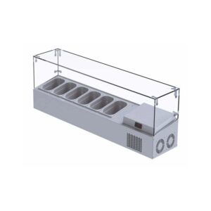 İceinox VTP-PL 178 Set Üstü Pleksi Kapaklı Saladbar 8 Adet 1/4 150 GN Kapasiteli