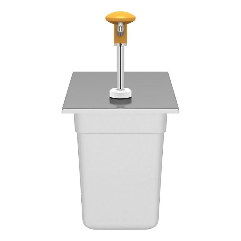Kalando KD-002 Basmalı Sos Pompası Paslanmaz GN 1/3 7.25 L Sarı - Görsel 2