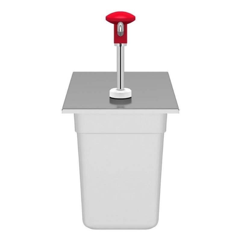 Kalando KD-002 Basmalı Sos Pompası Paslanmaz GN 1/3 7.25 L Kırmızı - Görsel 2