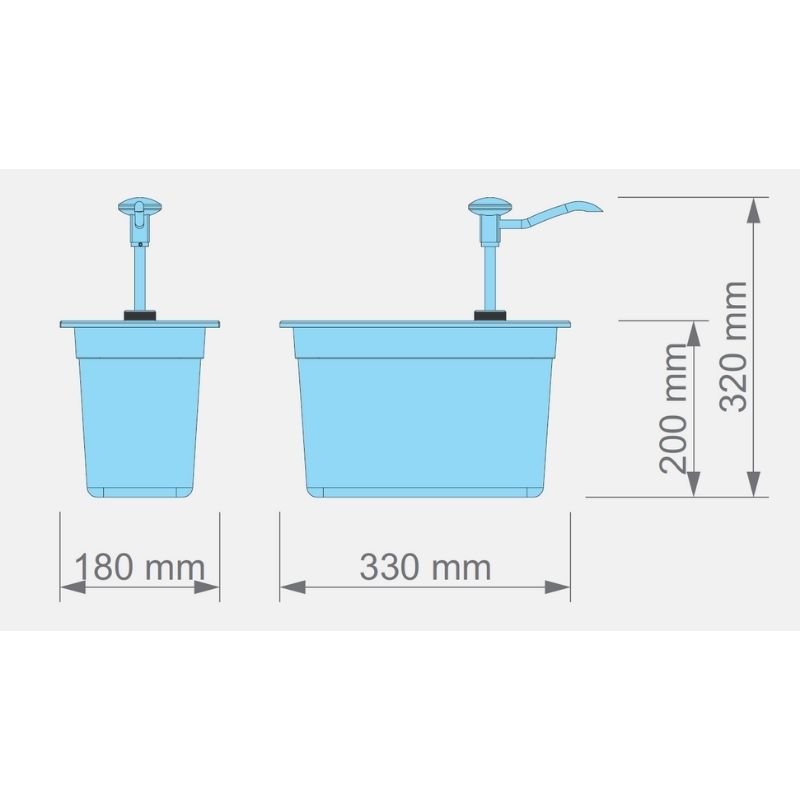 Kalando KD-002 Basmalı Sos Pompası Paslanmaz GN 1/3 7.25 L Kırmızı - Görsel 3