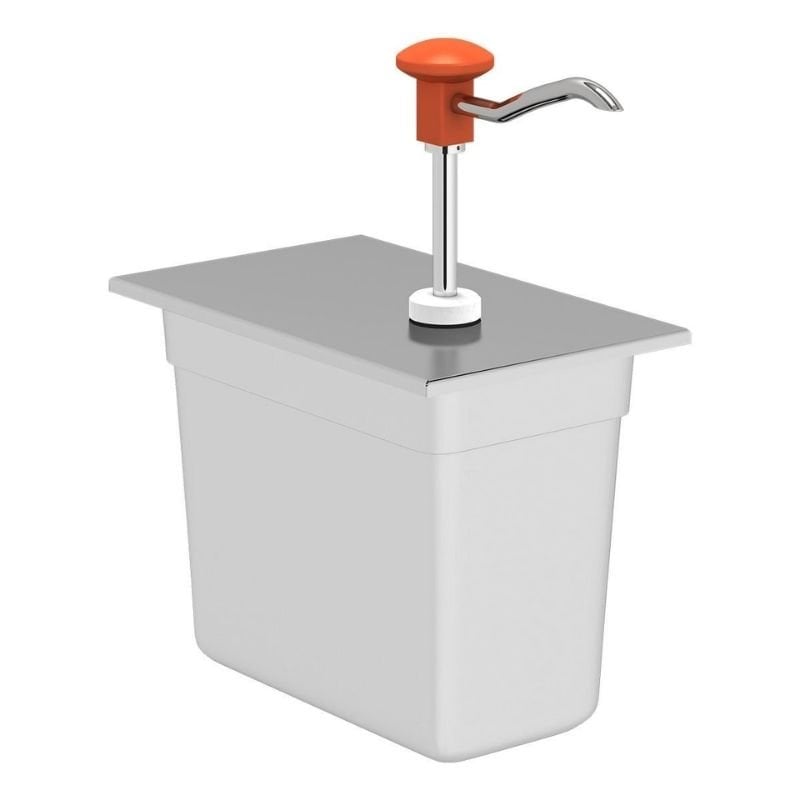 Kalando KD-002 Basmalı Sos Pompası Paslanmaz GN 1/4 5.25 L Turuncu